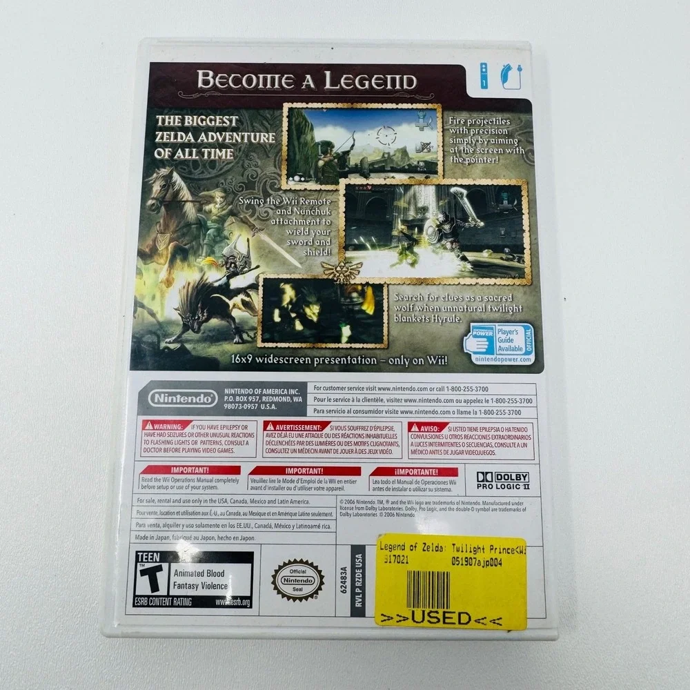The‎ Legend of Zelda Twilight Princess Nintendo Wii CIB Complete with Manual